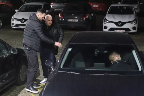 Osijek, 26. 02. 2025, Općinsko državno odvetništvo u Osijeku. Privođenje Josipa Dabre.snimio GOJKO MITIĆ