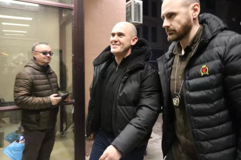 Osijek, 26. 02. 2025, Općinsko državno odvetništvo u Osijeku. Privođenje Josipa Dabre.snimio GOJKO MITIĆ