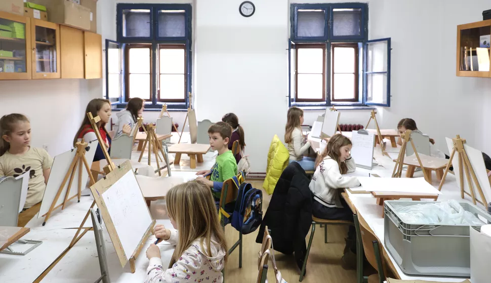 Osijek, 27. 02. 2025., Tvrđa, Dom tehnike, zimske radionice, radionice, zimski praznici, zimsko ferije,mali umjetnički laboratorij - radionica; Zoran Đurkić - voditelj radioniceSNIMIO BRUNO JOBST