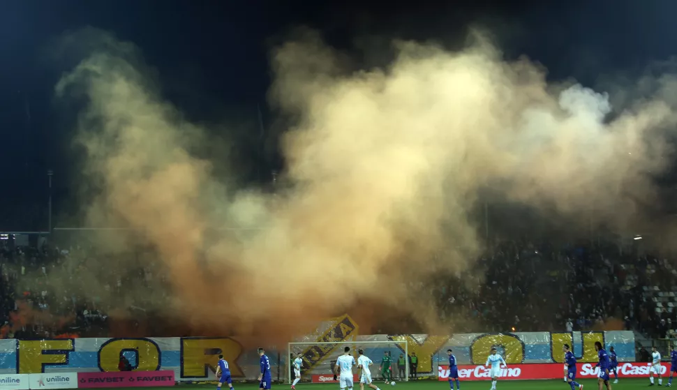 Rijeka, 22.02.2025 - Utakmica 23. kola HNL-a Rijeka - Dinamo. fotto HINA/ Miljenko KLEPAC/ ik