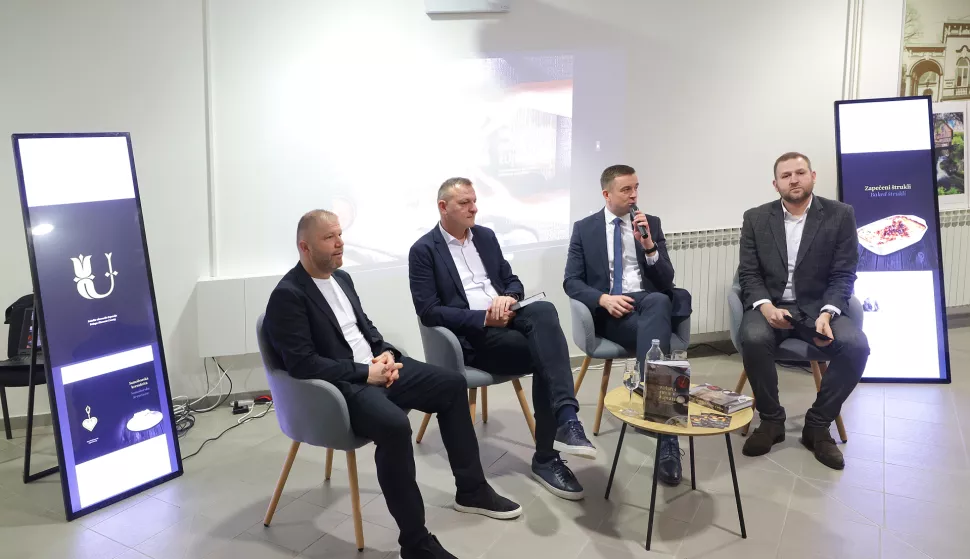 Osijek, 28. 02. 2025., Ugostiteljsko turistička škola Osijek, promocija, kuharica, Tomica Đukić, Volim svoju županiju - kuharica, Tomica Đukić; Mato Lukić; Andrej KristekSNIMIO BRUNO JOBST