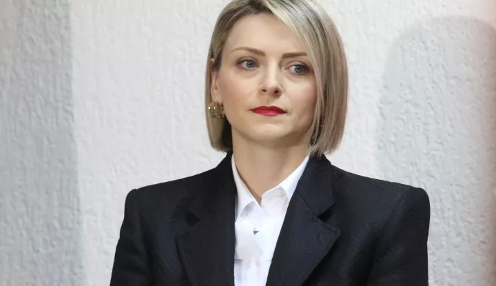 Osijek, 28. 02. 2025, Strossmayerova 5, press SDP, kandidatkinja za županicu, Sanja Bježančević.snimio GOJKO MITIĆ