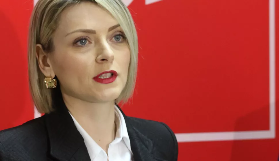 Osijek, 28. 02. 2025, Strossmayerova 5, press SDP, kandidatkinja za županicu, Sanja Bježančević.snimio GOJKO MITIĆ