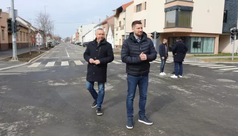 Osijek, 01. 03. 2025, Križanje Gundulićeve i Dubrovačke ulice, Gradonačelnik Ivan Radić, obišao radilište od Rokove do Dubrovačke ulice.snimio GOJKO MITIĆ