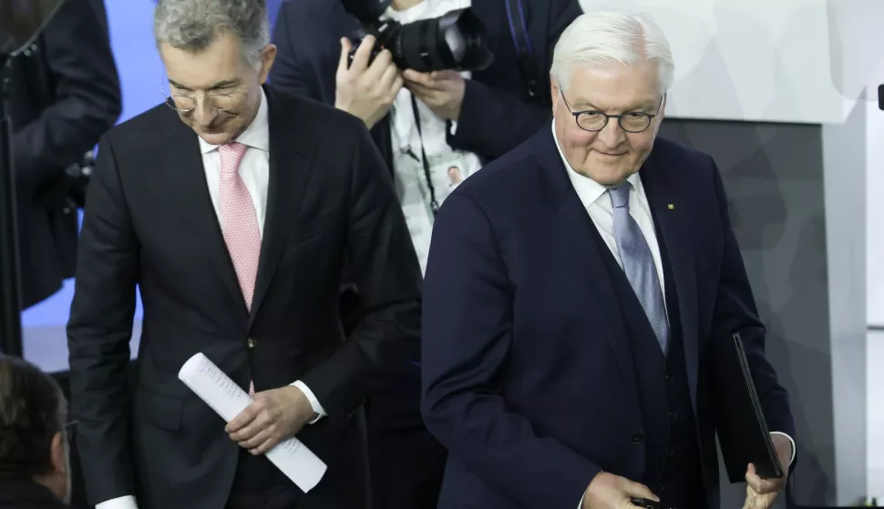 epa11895523 Munich Security Conference Chairman Christoph Heusgen (L) and German President Frank-Walter Steinmeier attend the 61st Munich Security Conference (MSC), in Munich, Germany, 14 February 2025. High-level international decision-makers meet at the 61st Munich Security Conference in Munich from 14 to 16 February 2025 during their annual meeting to discuss global security issues. EPA/RONALD WITTEK