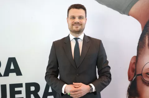 Osijek, 04. 03. 2025., GC, Era mjera, Konferencija o mjerama aktivne politike zapošljavanja, panel, Ivan Vidiš - državni tajnik u Ministarstvu rada, mirovinskog sustava i socijalne politikeSNIMIO BRUNO JOBST