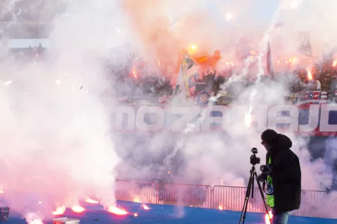 Zagreb, 02.03.2025 - Utakmica 24. kola HNL-a Dinamo - Hajduk. Na fotografiji torcida.foto HINA/ Daniel KASAP/ dk