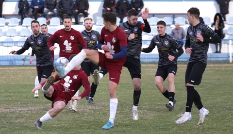Višnjevac, 02. 03. 2025., Igralište u Višnjevcu, nogomet, Višnjevac - Slavonija (Soljani), MŽNL Osijek - VinkovciSNIMIO BRUNO JOBST