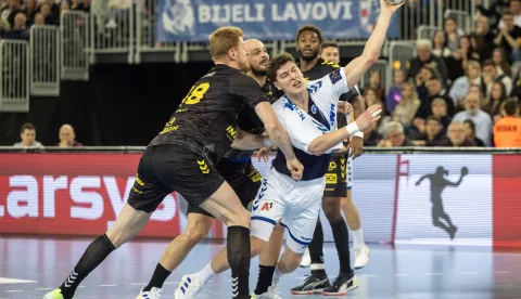 Zagreb, 5.3.2025 - Utakmica 14. kola Lige prvaka rukometaša Zagreb - Kilece. Na slici Luka Lovre Klarica.Foto Hina/ Dario GRZELJ/ dag