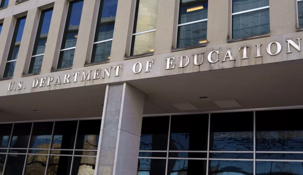 epa11896654 An exterior view of the Department of Education in Washington, DC, USA, 14 February 2025. As part of its mission to assess US government departments, the Department of Government Efficiency (DOGE) is assessing the Department of Education. EPA/WILL OLIVER