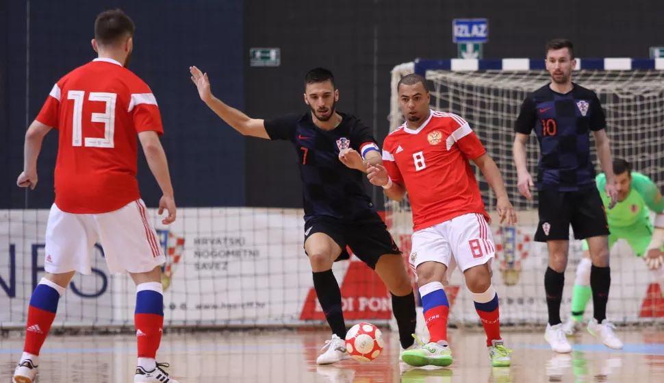 Osijek.01.02.2020. Dvorana Gradski vrt. Kvalifikacijski turnir za Svjetsko prvenstvo u futsalu. Hrvatska-RusijaNa fotografiji: Franko JelovcicFoto:Marko Mrkonjic