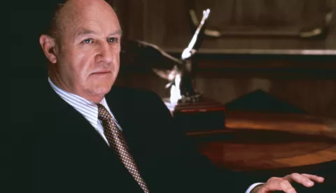 Los Angeles.CA.USA. Gene Hackman in (C) Paramount Pictures film, The Firm (1993)"nDirector: tSydney Pollack"nWriter: David Rabe, Robert Towne, David Rayfiel"nSource: John Grisham novel with same title "nRef:LMK106-SLIB060621-002"nSupplied by LMKMEDIA. Editorial Only. Landmark Media is not the copyright owner of these Film or TV stills but provides a service only for recognised Media outlets. pictures@lmkmedia.com /IPA/PIXSELL