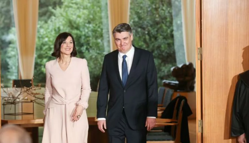 18.02.2020., Zagreb - Svecana ceremonija inauguracije izabranog predsjednika Republike Hrvatske Zorana Milanovica. Zoran Milanovic i supruga Sanja Music Milanovic.Photo: Damir Sencar/HINA/POOL/PIXSELL