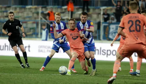 Zagreb, 8.3.2025.- Utakmica 25. kola HNL-a Lokomotiva - Osijek na stadionu u Kranj?evi?evoj ulici. foto HINA/ Lana SLIVAR DOMINI?/ ua