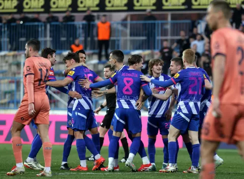 Zagreb, 8.3.2025.- Utakmica 25. kola HNL-a Lokomotiva - Osijek na stadionu u Kranj?evi?evoj ulici. foto HINA/ Lana SLIVAR DOMINI?/ ua