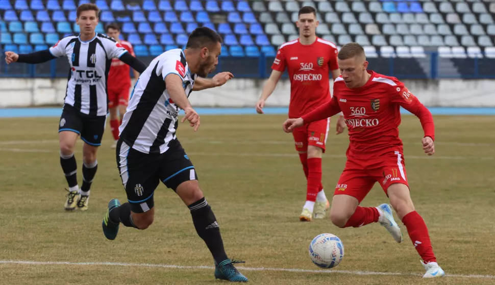Osijek, 01. 03. 2025, Stadion Gradski vrt, nogomet, Zrinski Osječko 1664 - Opatija, SuperSport Prva liga.snimio GOJKO MITIĆ
