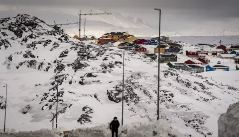 epa11948554 Housing in Nuuk, Greenland, 07 March 2025. Greenland will hold parliamentary elections on 11 March. EPA/Mads Claus Rasmussen DENMARK OUT