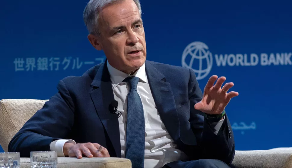 epa11952923 (FILE) - Mark Carney, Co-Chair, Glasgow Financial Alliance for Net Zero (GFANZ) & UN Special Envoy for Climate Action and Finance, attends a panel discussion during the third day of the 2023 Annual Meetings of the International Monetary Fund (IMF) and the World Bank Group (WBG) in Marrakesh, Morocco, 11 October 2023 (re-issued 10 March 2025). Mark Carney has been elected as Canada's next prime minister after winning more than 85 percent of the vote as leader of the governing Liberal Party. He succeeds Justin Trudeau, who announced his resignation in January.. EPA/JALAL MORCHIDI