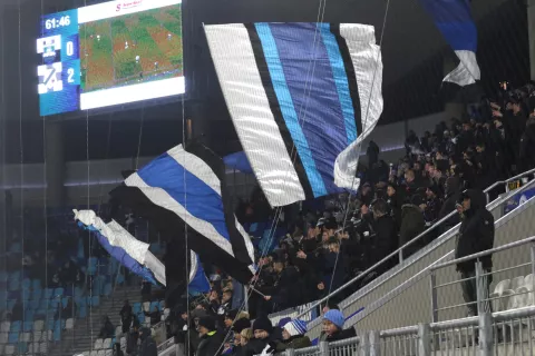 Osijek, 16. 02. 2025, Opus Arena, nogomet, SuprSport HNL 24/25, Osijek - Rijeka, Kohorta.snimio GOJKO MITIĆ