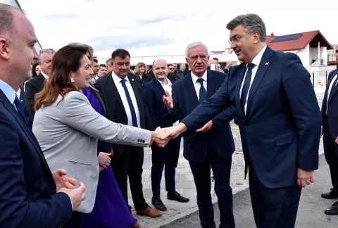 Požega, 12. ožujka 2025. Otvorenje zgrade Dječjeg vrtića Požega. Andrej Plenković