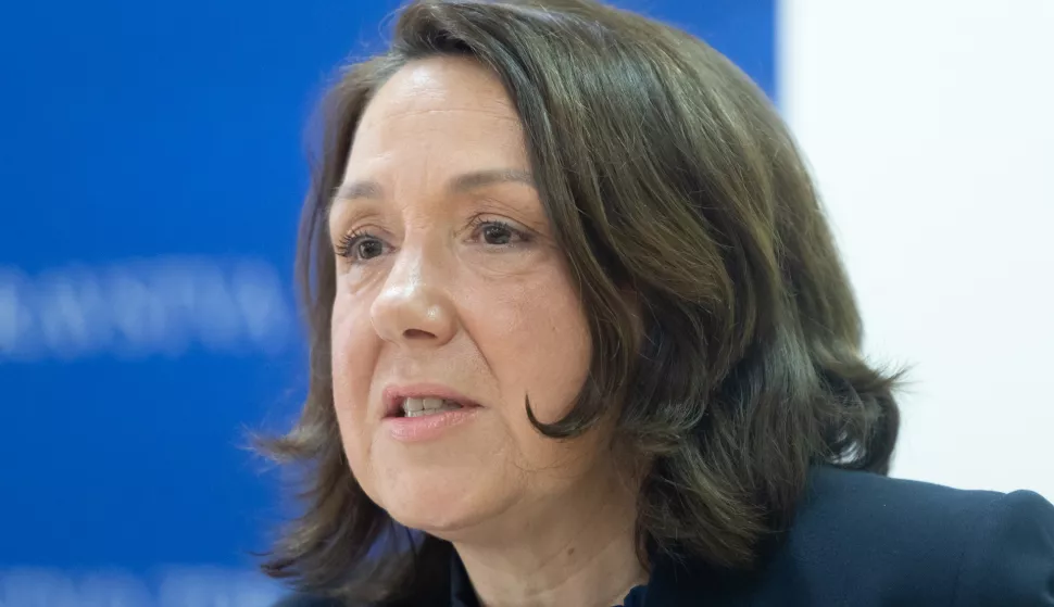 Zagreb, 07.03.2025. - Konferencija za medije u povodu upućivanja Nacrta prijedloga Zakona o izmjenama i dopunama Zakona o obveznom zdravstvenom osiguranju u e-Savjetovanje.Na fotografiji Irena Hrstić.foto HINA/ Edvard ŠUŠAK/ es