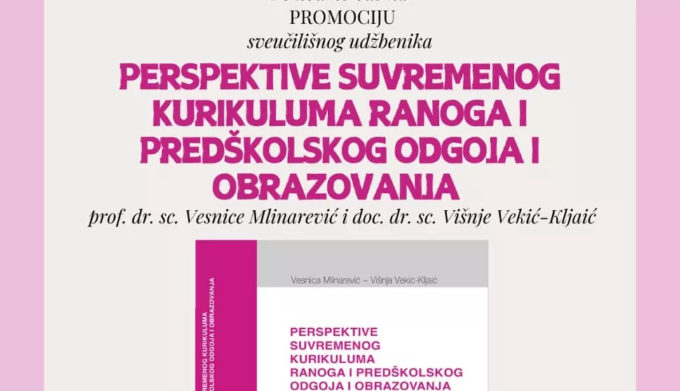 doc. dr. sc. Višnja Vekić-Kljaić, promocija sveučilišnog udžbenikanajava