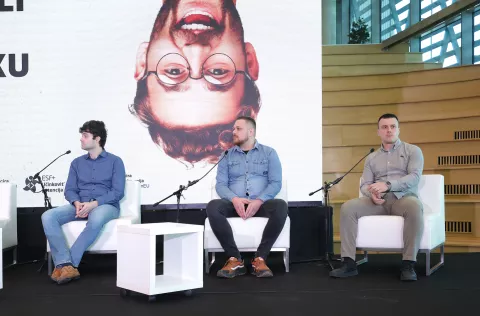 Osijek, 04. 03. 2025., GC, Era mjera, Konferencija o mjerama aktivne politike zapošljavanja, panel, Bruno Bakula; Kristian Kostadinović; Ivan BatinićSNIMIO BRUNO JOBST