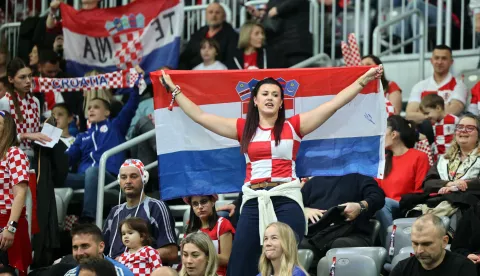 Zagreb, 16.3.2025 - Utakmica kvalifikacija za EURO rukometaša Hrvatska - Češka. Na slici navijači.Foto Hina/ Dario GRZELJ/ dag