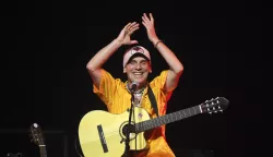 French musician Manu Chao performs live in trio on May 3, 2023 in Beauvais, north of Paris, France. Chao is on an acoustic tour in atypical and alternative places and with cheap 22 Euros seats against the current inflation on the tickets. Photo by Lionel Urman/ABACAPRESS.COM Photo: Urman Lionel/ABACA/ABACA