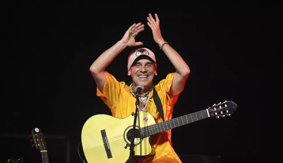 French musician Manu Chao performs live in trio on May 3, 2023 in Beauvais, north of Paris, France. Chao is on an acoustic tour in atypical and alternative places and with cheap 22 Euros seats against the current inflation on the tickets. Photo by Lionel Urman/ABACAPRESS.COM Photo: Urman Lionel/ABACA/ABACA