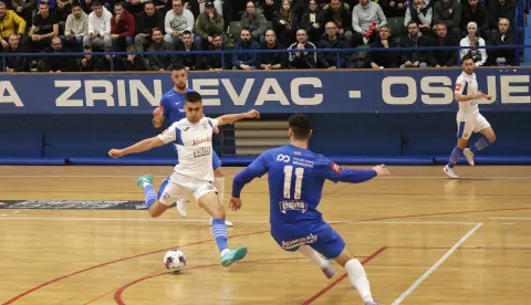 Osijek, 23. 11. 2024., Dvorana Zrinjevac, Osijek-Kandit - Fufsal-Dinamo (Zagreb), futsal, SuperSport Prva HMNL SNIMIO BRUNO JOBST