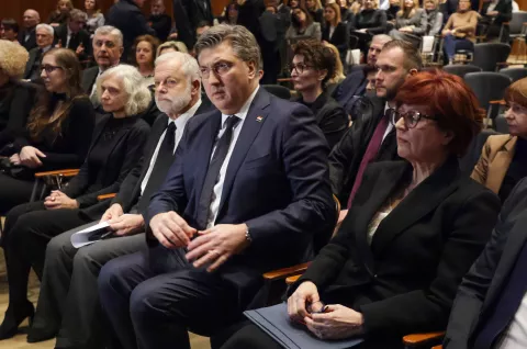 Zagreb, 17.03.2025.- Vrhovni sud Republike Hrvatske održao je komemoraciju za pokojnog predsjednika toga suda Radovana Dobronića. Na fotografiji Andrej Plenković.foto HINA/ Admir BULJUBAŠIĆ/ abu