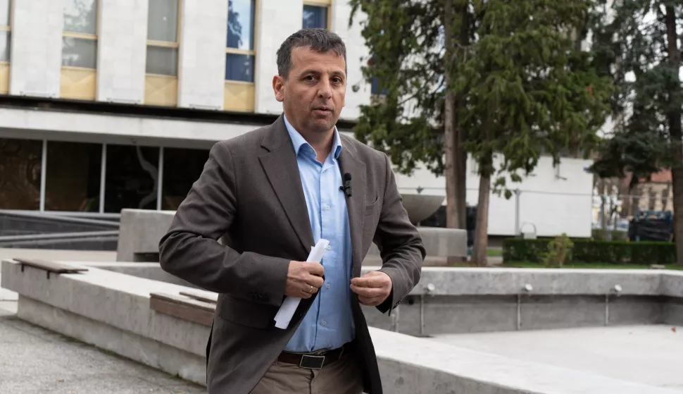 14.03.2025., Narodna skupstina RS, Banja Luka (BiH) - Nebojsa Vukanovic, predsjednik oporbene stranke Lista za pravdu i red, odrzao je izvanrednu konferenciju za novinare povodom napada i paljenja njegovog vozila ispred porodicne kuće u Trebinju. Photo: Dejan Rakita/PIXSELL