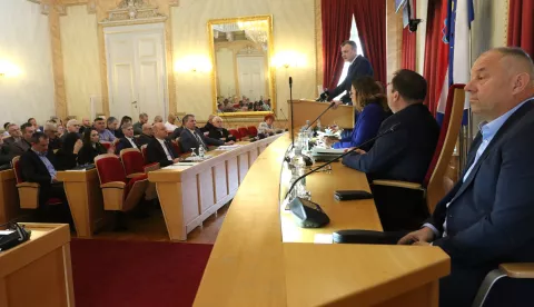 Osijek,13. 02. 2025, Županijska 4. Sjedinca Županiske skupštine.snimio GOJKO MITIĆ