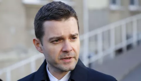 Zagreb, 20.03.2025.- Izjava ministra vanjskih i europskih poslova Gordan Grlić Radman zajedno s ministrom vanjskih poslova i vanjske trgovine Republike Sjeverne Makedonije Timčom Mucunskim i ministricom zdravstva RH Irenom Hrstić u vezi hospitalizacije makedonskih državljana stradalih u Kočanima.Na fotografiji Timče Mucunskifoto HINA/ Admir BULJUBAŠIĆ/ abu