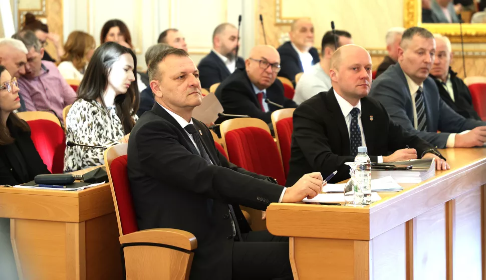Osijek, 20. 03. 2025., Županijska 4, 36. Skupština OBŽ, Mato Lukić - župan; Josip Miletić - zamjenik župana SNIMIO BRUNO JOBST