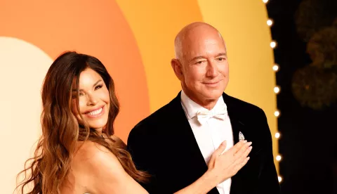 Laura Sánchez and Jeff Bezos attend an event attending the 2025 Vanity Fair Oscar Party Hosted By Radhika Jones at Wallis Annenberg Center for the Performing Arts on March 2nd, 2025 in Beverly Hills, California. Photo by Anne Barson/ABACAPRESS.COM Photo: Barson Anne/ABACA/ABACA