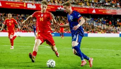 Kenneth Taylor of Netherlands and Dean Huijsen of Spain battle for the ball during the UEFA Nations League Quarterfinal Leg Two match between Spain and Netherlands at Estadio de Mestalla on March 23, 2025 in Valencia, Spain. (Photo by Marcel ter Bals/DeFodi Images) Photo: Marcel ter Bals/DeFodi Images/DEFODI