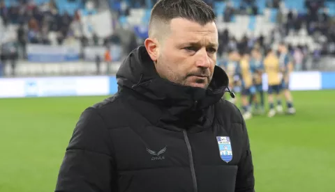 Osijek, 16. 02. 2025, Opus Arena, nogomet, SuprSport HNL 24/25, Osijek - Rijeka, Federico Coppitelli.snimio GOJKO MITIĆ