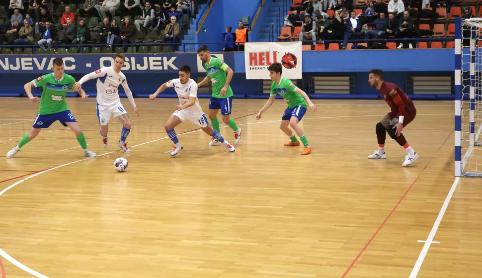 Osijek, 28. 02. 2025., SD Zrinjevac, Osijek Kandit - Olmissum, mali nogomet, SuperSport HMNLSNIMIO BRUNO JOBST