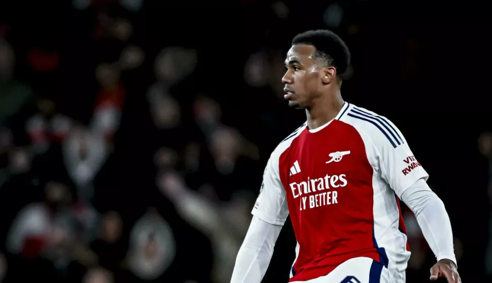 Arsenal defender Gabriel Magalhaes, during the match Arsenal - PSV at the Arsenal Stadium for the UEFA Champions League - Round of 16 - 2nd leg season 2024-2025 season 2024-2025 in LONDON, England on 12 march 2025, (photo by Stefan Koops/EYE4images/DeFodi Images) Photo: Marcel van Dorst/DeFodi Images/DEFODI