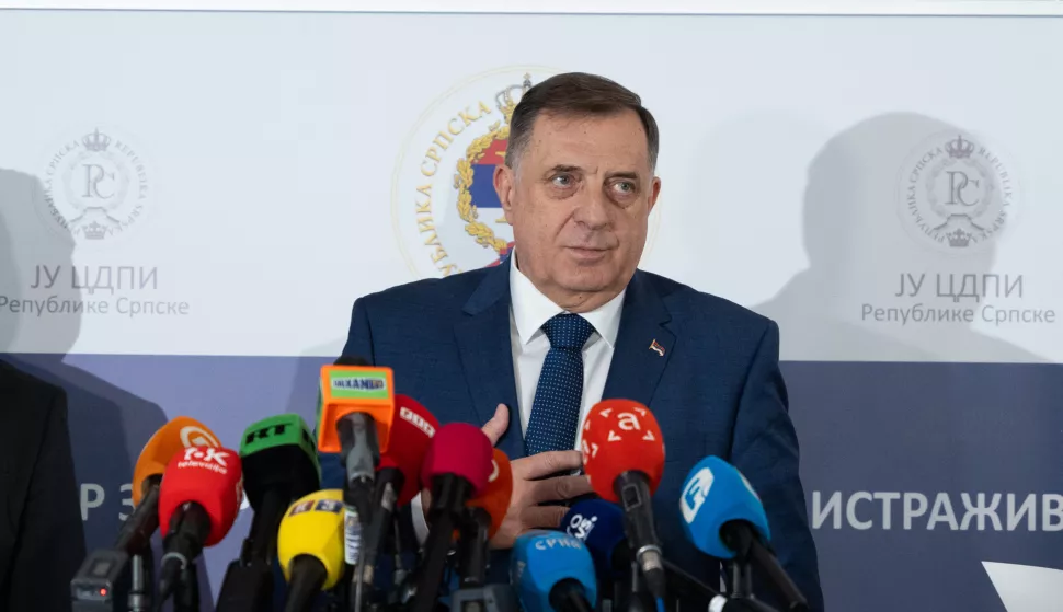 21.03.2025., Akademija nauka i umjetnosti RS, Banja Luka (BiH) - Predsjednik Republike Srpske Milorad Dodik sudjelovao na znanstvenom skupu "Dejtonski mirovni sporazum – 30 godina mira i stabilnosti". Photo: Dejan Rakita/PIXSELL/PIXSELL