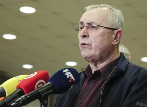 Zagreb, 27.03.2025. - U Ministarstvu znanosti, obrazovanja i mladih bez dogovora je završilo drugo mirenje između tri obrazovna sindikata i predstavnika Vlade. Čelnici sindikata nastavljaju pripreme za pet regionalnih cirkulanih štrajkova u sljedeća dva tjedna. Na fotografiji Željko Stipić. foto HINA/ Lana SLIVAR DOMINIĆ/ lsd