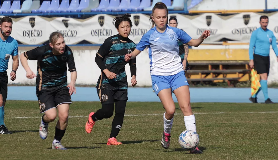 Osijek, 09. 03. 2025., Stadion Gradski vrt, Osijek - Međimurje (Čakovec), nogometašice, Magenta liga nogometašicaSNIMIO BRUNO JOBST
