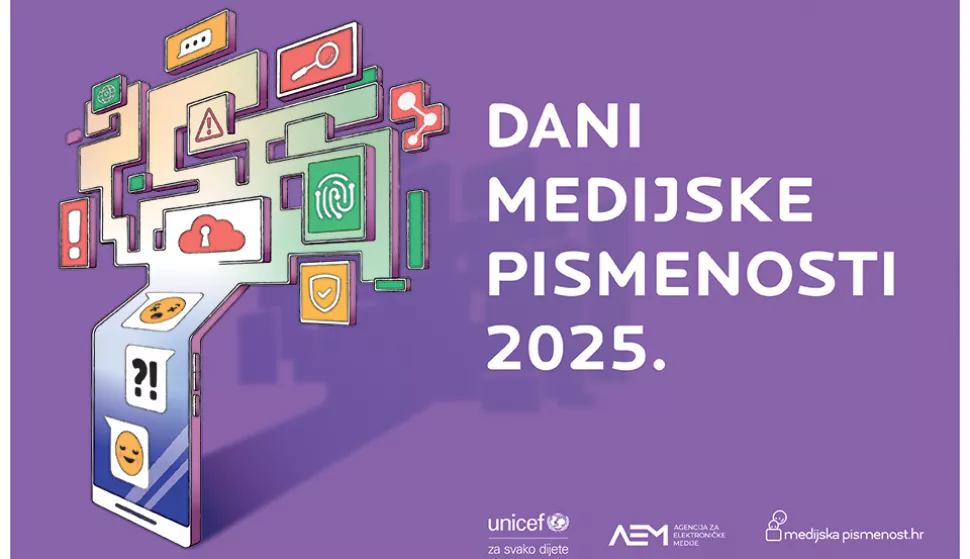 Konferencija za novinare u povodu početka obilježavanja Osmih dana medijske pismenosti. Konferencija se održava u organizaciji Agencije za elektroničke medije i UNICEF-a, pod pokroviteljstvom Ministarstva kulture i medija te Ministarstva znanosti i obrazovanja.