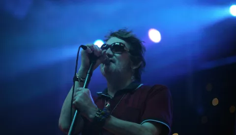 Zagreb, 14.7.2011.- Pjeva? Shane MacGowan tijekom koncerta grupe The Pogues na zagreba?koj ?alati.foto FaH/ Denis CERI?/ ua