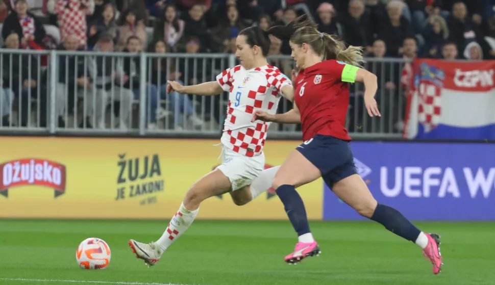Osijek, 23. 02. 2024, Opus Arena. European Women's Chanpionsship 2025. Promotion & relegaton match.Woman's Nations League. Croatia - Norway. Ivana Rudelic (9).snimio GOJKO MITIĆ