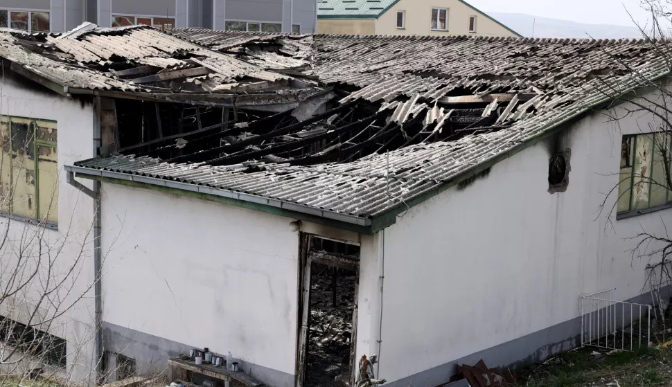 epaselect epa11967722 A view of the nightclub where more than 30 people lost their lives in a fire in Kocani, Republic of North Macedonia, 16 March 2025. A fire at a discotheque in Kocani in the early hours of 16 March 2025 claimed the lives of at least 30 people and left over 100 injured, according to initial reports from the Directorate for Protection and Rescue and the Center for Crisis Management. EPA/GEORGI LICOVSKI