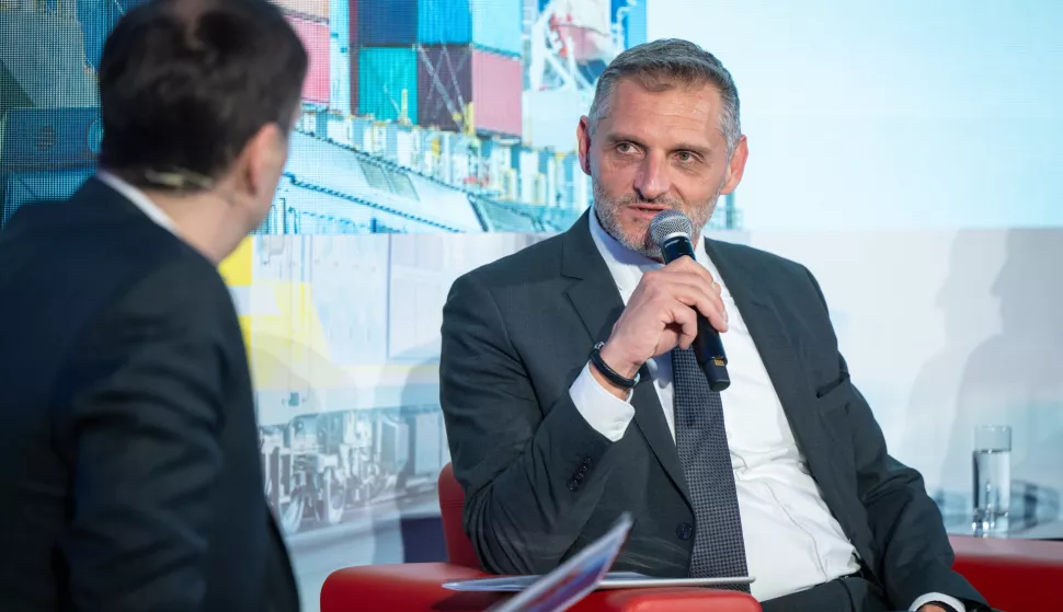 02.04.2025., Zagreb - Konferencija "Regija u pokretu". Konferenciju je otvorio David Vlajcic, potpredsjednik Vlade i ministar poljoprivrede, sumarstva i ribarstva te Josip Bilaver, drzavni tajnik za more i EU fondove. Photo: Neva Zganec/PIXSELL