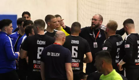 Osijek, 05. 04. 2025, SD Zrinevac, rukomet Osijek - Moslavina (Kutina), Liga za ostanak rukometša.snimio GOJKO MITIĆ